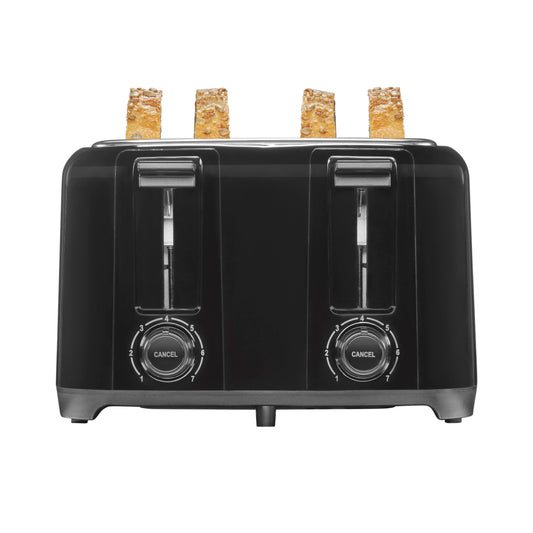 Proctor Silex 4 Slice Toaster with Extra Wide Slots for Bagels, Cool-Touch Walls, Shade Selector With 7 Browning Levels, Toast Boost, Auto Shut-off and Cancel Button, Black (24215PS)